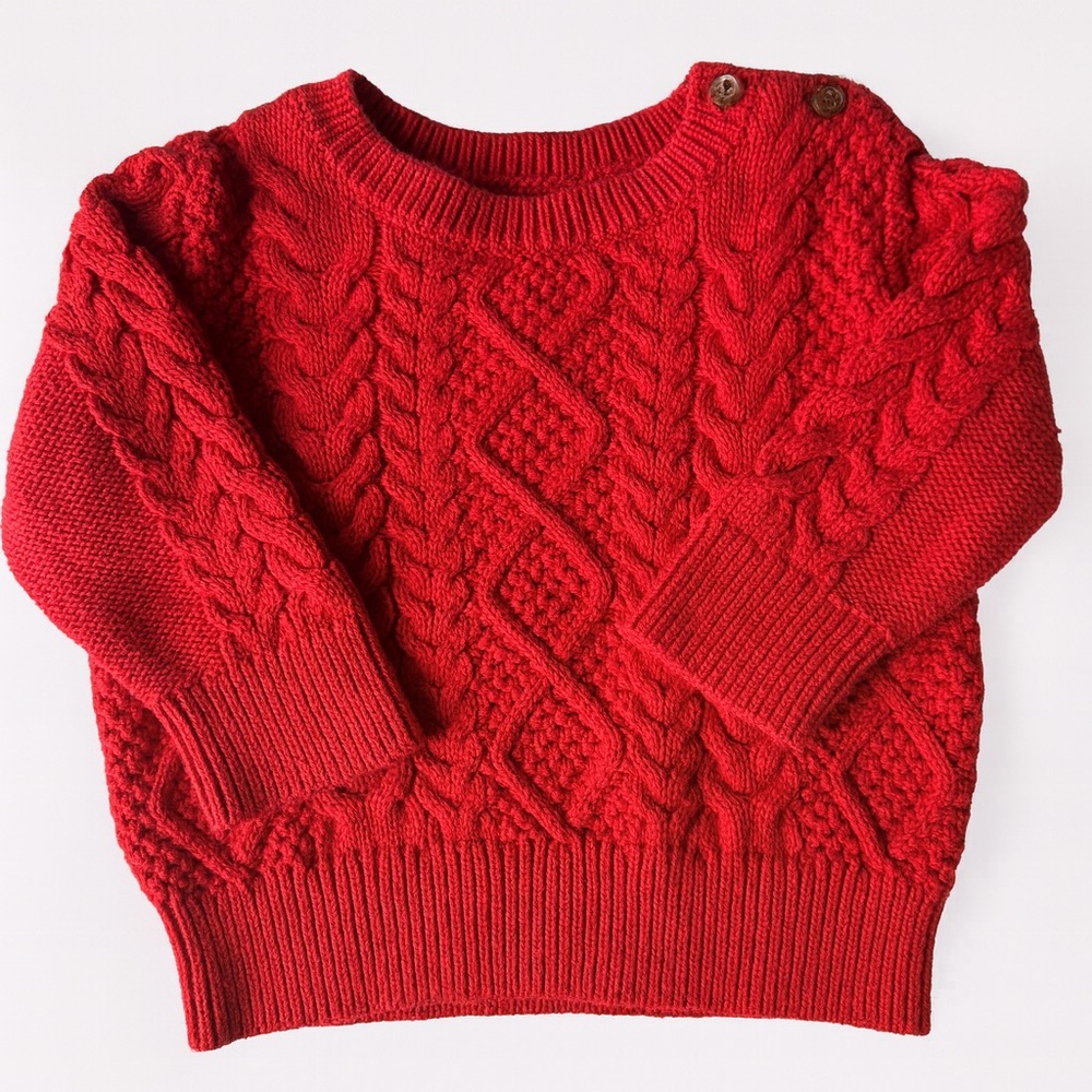 Baby Gap Red Cable Knit Sweater